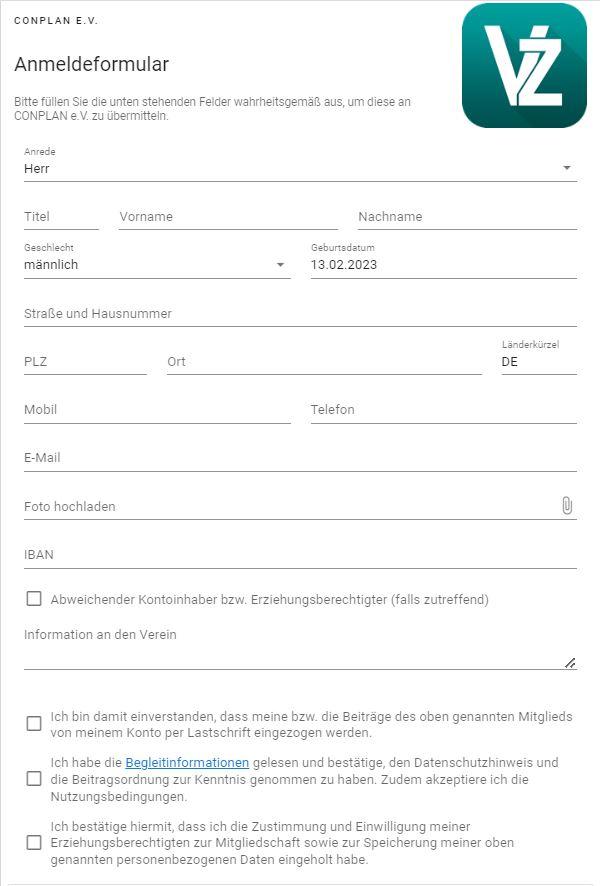 Beispielformular CVPnet 
